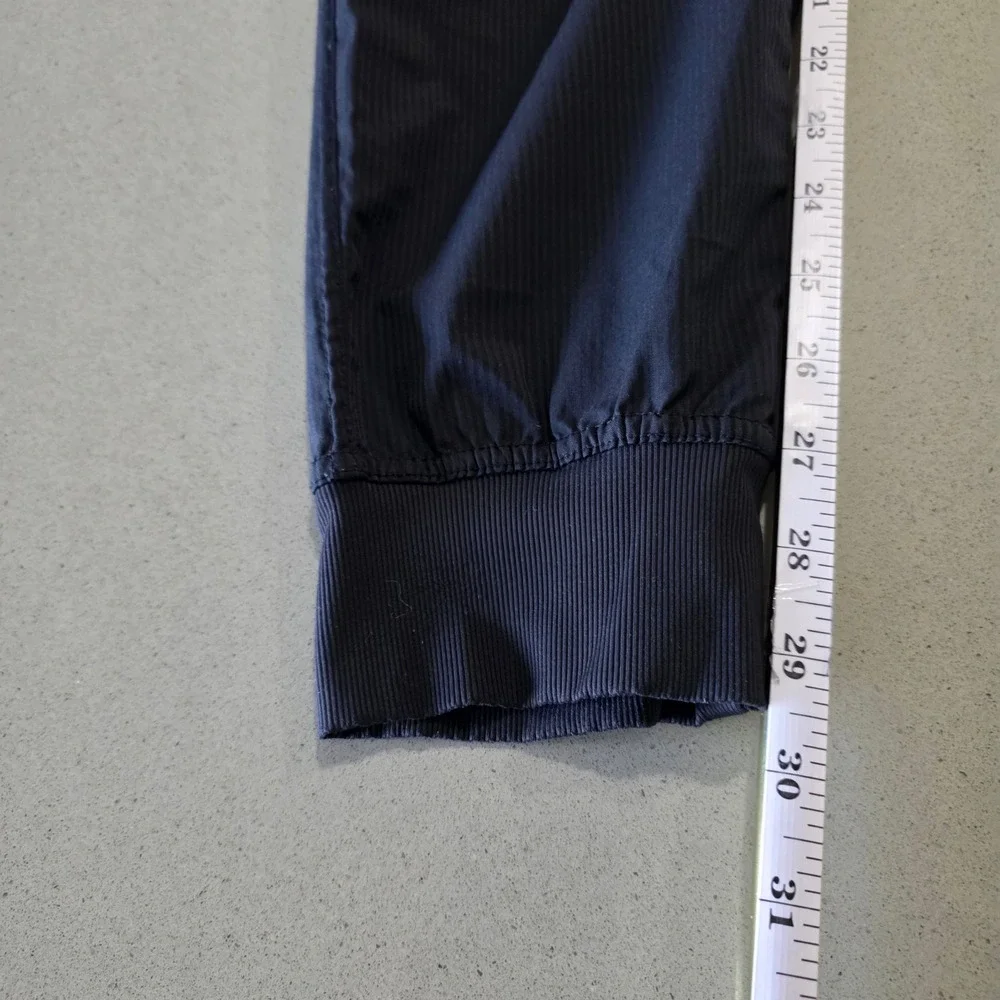 Zyia Active Black Pinstripe Textured Joggers Womens XL‎ Drawstring Cuffs